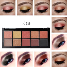 Load image into Gallery viewer, 10 Color Nude Shining Eyeshadow Palette Makeup Glitter Pigment Smoky Eye Shadow Pallete Diamond Shine Waterproof Cosmetics New