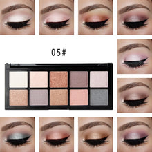 Load image into Gallery viewer, 10 Color Nude Shining Eyeshadow Palette Makeup Glitter Pigment Smoky Eye Shadow Pallete Diamond Shine Waterproof Cosmetics New