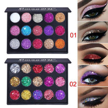 Load image into Gallery viewer, 15 Color Glitter Eye Shadow Pallete Pigment Professional Eye Makeup Palette Long-lasting Make Up Eyeshadow Palette Maquillage