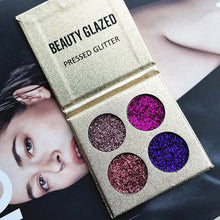 Load image into Gallery viewer, BEAUTY GLAZED Makeup Palette 4 Color Glitters Diamond Eyeshadow Palette Long-lasting Easy to Wear Shimmer Eye Shadow Pallete