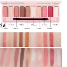 Load image into Gallery viewer, GIVENONE 10 Colors Fashion eyeshadow palette Matte EyeShadow palette Glitter eye shadow MakeUp Nude MakeUp set Korea makeup