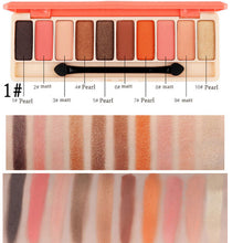 Load image into Gallery viewer, GIVENONE 10 Colors Fashion eyeshadow palette Matte EyeShadow palette Glitter eye shadow MakeUp Nude MakeUp set Korea makeup