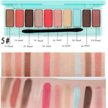 Load image into Gallery viewer, GIVENONE 10 Colors Fashion eyeshadow palette Matte EyeShadow palette Glitter eye shadow MakeUp Nude MakeUp set Korea makeup