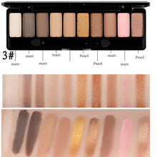Load image into Gallery viewer, GIVENONE 10 Colors Fashion eyeshadow palette Matte EyeShadow palette Glitter eye shadow MakeUp Nude MakeUp set Korea makeup