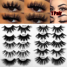 Load image into Gallery viewer, 1 Pair 30mm Thick Makeup Lashes 3D Mink Hair False Eyelashes Long Wispies Fluffy Multilayers Eyelashes Cruelty-free Extension