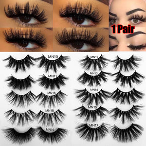 1 Pair 30mm Thick Makeup Lashes 3D Mink Hair False Eyelashes Long Wispies Fluffy Multilayers Eyelashes Cruelty-free Extension