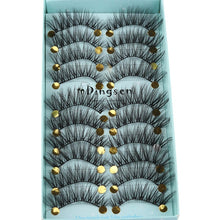 Load image into Gallery viewer, 10 Pairs 3D Faux Mink Hair False Eyelashes Fluffy Wispy Multilayer Flutter Eyelash Faux Mink Eye Lashes Extension Makeup Tools