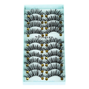 10 Pairs 3D Faux Mink Hair False Eyelashes Fluffy Wispy Multilayer Flutter Eyelash Faux Mink Eye Lashes Extension Makeup Tools