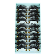 Load image into Gallery viewer, 10 Pairs 3D Faux Mink Hair False Eyelashes Fluffy Wispy Multilayer Flutter Eyelash Faux Mink Eye Lashes Extension Makeup Tools