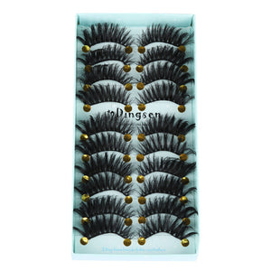 10 Pairs 3D Faux Mink Hair False Eyelashes Fluffy Wispy Multilayer Flutter Eyelash Faux Mink Eye Lashes Extension Makeup Tools