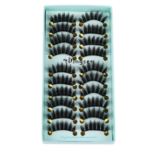 10 Pairs 3D Faux Mink Hair False Eyelashes Fluffy Wispy Multilayer Flutter Eyelash Faux Mink Eye Lashes Extension Makeup Tools