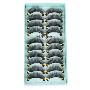 10 Pairs 3D Faux Mink Hair False Eyelashes Fluffy Wispy Multilayer Flutter Eyelash Faux Mink Eye Lashes Extension Makeup Tools