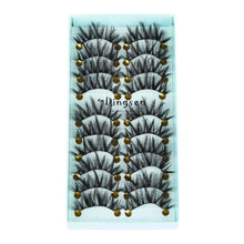 Load image into Gallery viewer, 10 Pairs 3D Faux Mink Hair False Eyelashes Fluffy Wispy Multilayer Flutter Eyelash Faux Mink Eye Lashes Extension Makeup Tools