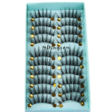 Load image into Gallery viewer, 10 Pairs 3D Faux Mink Hair False Eyelashes Fluffy Wispy Multilayer Flutter Eyelash Faux Mink Eye Lashes Extension Makeup Tools