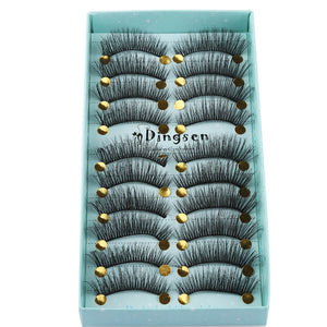 10 Pairs 3D Faux Mink Hair False Eyelashes Fluffy Wispy Multilayer Flutter Eyelash Faux Mink Eye Lashes Extension Makeup Tools