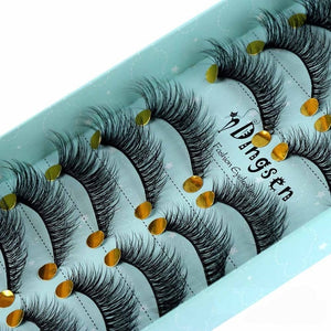 10 Pairs 3D Soft Faux Mink Hair False Eyelashes Natural Messy Eyelash Crisscross Wispy Fluffy Lashes Extension Eye Makeup Tools