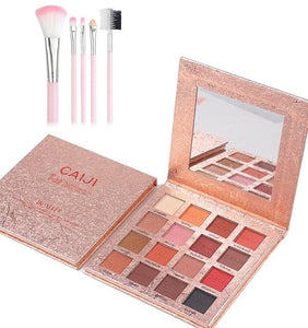 16 Color Eyeshadow Pallete Colorful Gold Foil Pearlescent Mate Makeup Pallete With Mini Travel Beauty Brush