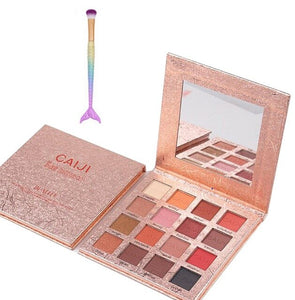 16 Color Eyeshadow Pallete Colorful Gold Foil Pearlescent Mate Makeup Pallete With Mini Travel Beauty Brush