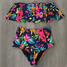 Load image into Gallery viewer, 2019 New Sexy High Waist Bikini Swimwear Women Swimsuit Off Shoulder Bathing Suit Biquini Ruffle Brazilian Bikini Set Beachwear