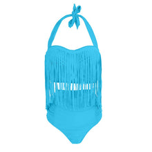 Load image into Gallery viewer, 2019 Summer Bikini Set Women Tassel Sexy Halter Top Push Up Bikini Large Size Swimwear Plus Size 3XL Beach biquini Bathing Suit