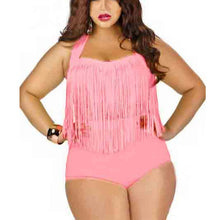 Load image into Gallery viewer, 2019 Summer Bikini Set Women Tassel Sexy Halter Top Push Up Bikini Large Size Swimwear Plus Size 3XL Beach biquini Bathing Suit
