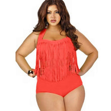 Load image into Gallery viewer, 2019 Summer Bikini Set Women Tassel Sexy Halter Top Push Up Bikini Large Size Swimwear Plus Size 3XL Beach biquini Bathing Suit