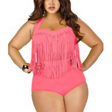 Load image into Gallery viewer, 2019 Summer Bikini Set Women Tassel Sexy Halter Top Push Up Bikini Large Size Swimwear Plus Size 3XL Beach biquini Bathing Suit
