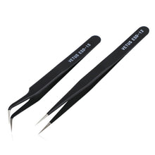 Load image into Gallery viewer, 2pcs Anti-Acid Steel Curved Straight Eyebrow Tweezers Makeup Eyelash False Eyelashes Extension Eye Lash Styling Tools