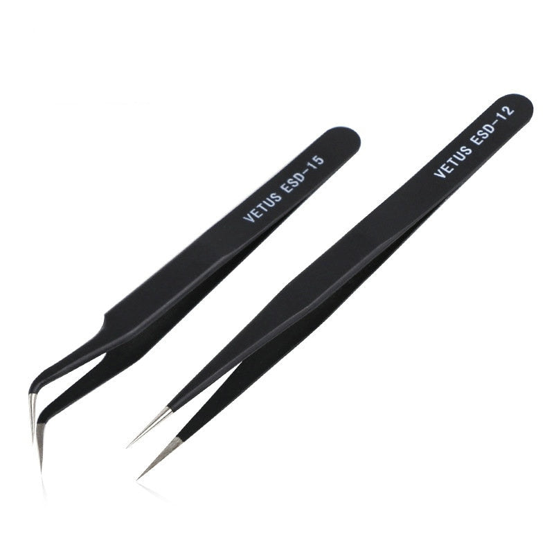 2pcs Anti-Acid Steel Curved Straight Eyebrow Tweezers Makeup Eyelash False Eyelashes Extension Eye Lash Styling Tools