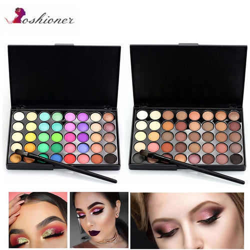 4/15/40 Colors Eye Makeup Nudes Palette Matte Eyeshadow Pallete Glitter Powder Eye Shadow Earth Shadow Brush Set