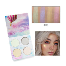 Load image into Gallery viewer, 4 Colors Luminous Eyeshadow Pallete Chameleon Glitter Eye Shadow Powder Brighten Pigment Makeup Pallete Highlighters Pallete