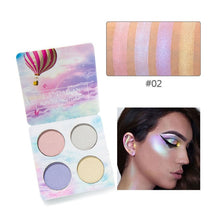Load image into Gallery viewer, 4 Colors Luminous Eyeshadow Pallete Chameleon Glitter Eye Shadow Powder Brighten Pigment Makeup Pallete Highlighters Pallete