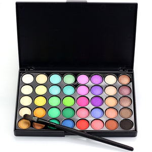 40 Color Portable Matte Eye Makeup Eyeshadow Pallete Glitter Powder Primer  Luminous Eye Shadow Earth Shadow Brush Set