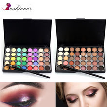 Load image into Gallery viewer, 40 Color Portable Matte Eye Makeup Eyeshadow Pallete Glitter Powder Primer  Luminous Eye Shadow Earth Shadow Brush Set