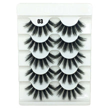 Load image into Gallery viewer, 5 Pairs 2 Styles 3D Faux Mink Hair Soft False Eyelashes Fluffy Wispy Thick Lashes Handmade Soft Eye Makeup Extension Tools