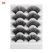 Load image into Gallery viewer, 5 Pairs 2 Styles 3D Faux Mink Hair Soft False Eyelashes Fluffy Wispy Thick Lashes Handmade Soft Eye Makeup Extension Tools