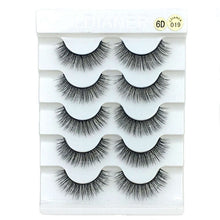 Load image into Gallery viewer, 5 Pairs 2 Styles 3D Faux Mink Hair Soft False Eyelashes Fluffy Wispy Thick Lashes Handmade Soft Eye Makeup Extension Tools