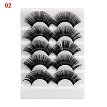 Load image into Gallery viewer, 5 Pairs 2 Styles 3D Faux Mink Hair Soft False Eyelashes Fluffy Wispy Thick Lashes Handmade Soft Eye Makeup Extension Tools