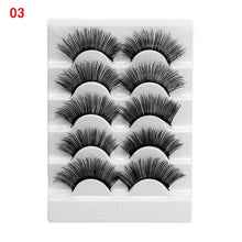 Load image into Gallery viewer, 5 Pairs 2 Styles 3D Faux Mink Hair Soft False Eyelashes Fluffy Wispy Thick Lashes Handmade Soft Eye Makeup Extension Tools