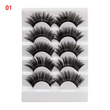 Load image into Gallery viewer, 5 Pairs 2 Styles 3D Faux Mink Hair Soft False Eyelashes Fluffy Wispy Thick Lashes Handmade Soft Eye Makeup Extension Tools