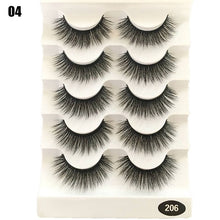 Load image into Gallery viewer, 5 Pairs 2 Styles 3D Faux Mink Hair Soft False Eyelashes Fluffy Wispy Thick Lashes Handmade Soft Eye Makeup Extension Tools