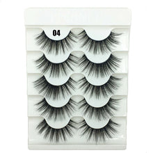 Load image into Gallery viewer, 5 Pairs 2 Styles 3D Faux Mink Hair Soft False Eyelashes Fluffy Wispy Thick Lashes Handmade Soft Eye Makeup Extension Tools