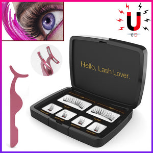 6Pcs Magnetic Eyelashes Invisible Magnetic Lashes Mink Eyelashes With Tweezers 3D Mink Lashes Thick Full Strip False Eyelashes