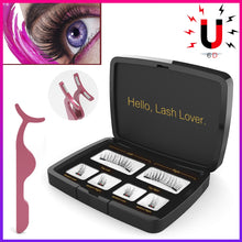 Load image into Gallery viewer, 6Pcs Magnetic Eyelashes Invisible Magnetic Lashes Mink Eyelashes With Tweezers 3D Mink Lashes Thick Full Strip False Eyelashes