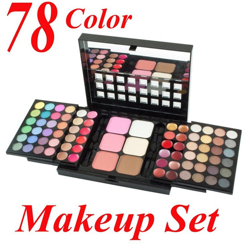 78 Color Eyeshadow Pallete Set Make up Palette 48 Eyeshadow + 24 Lip Gloss +6 Foundation face powder/Blush Makeup Kit Cosmetics