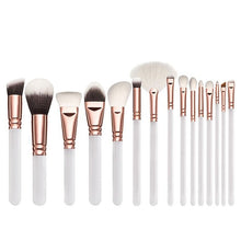 Load image into Gallery viewer, BBL 15pcs White Makeup Brushes Set Foundation Powder Blush Highlighter Eyeshadow Brush Premium Eye Makeup Brush Professional