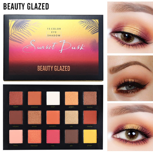 BEAUTY GLAZED 15 Color Eyeshadow Pallete Make up Long-lasting Eye Shadow Matte Easy to Wear Makeup Palette paleta de sombra