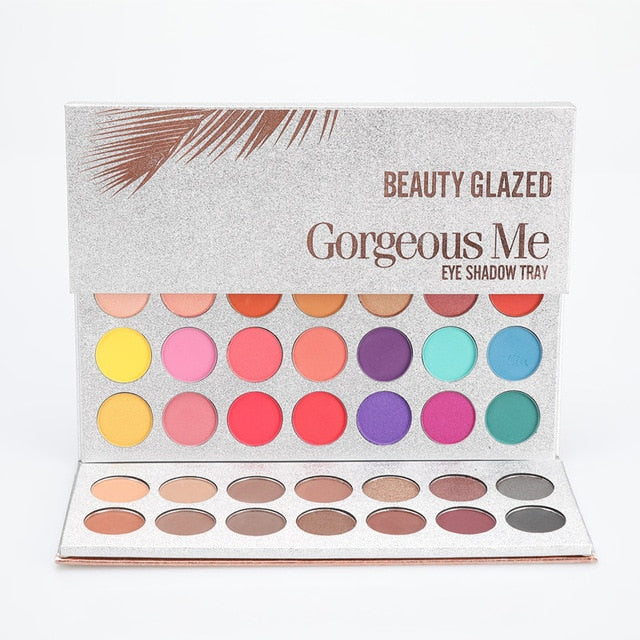 BEAUTY GLAZED 63 Colors Eye Shadow Pallete Long Lasting Matte Shimmer Glitter Pigment Easy to Wear Eyes Makeup Charming Palette