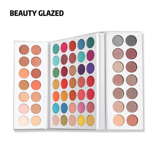BEAUTY GLAZED 63 Colors Eye Shadow Pallete Long Lasting Matte Shimmer Glitter Pigment Easy to Wear Eyes Makeup Charming Palette