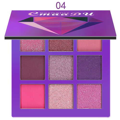 CmaaDu 9 Color Shimmer Glitter Eye Shadow Powder Matte Fashion Makeup Pallete Pigmented Eyeshadow Beauty Cosmetic sombra maquiag